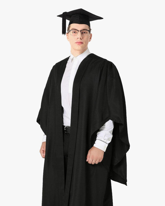 UK British Deluxe Fluted Bachelor Graduation Gown & Mortarboard - Graduation Cap&Gown
