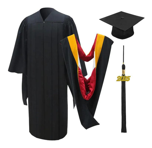 Deluxe Masters Cap, Gown & Hood Package - Graduation Cap&Gown
