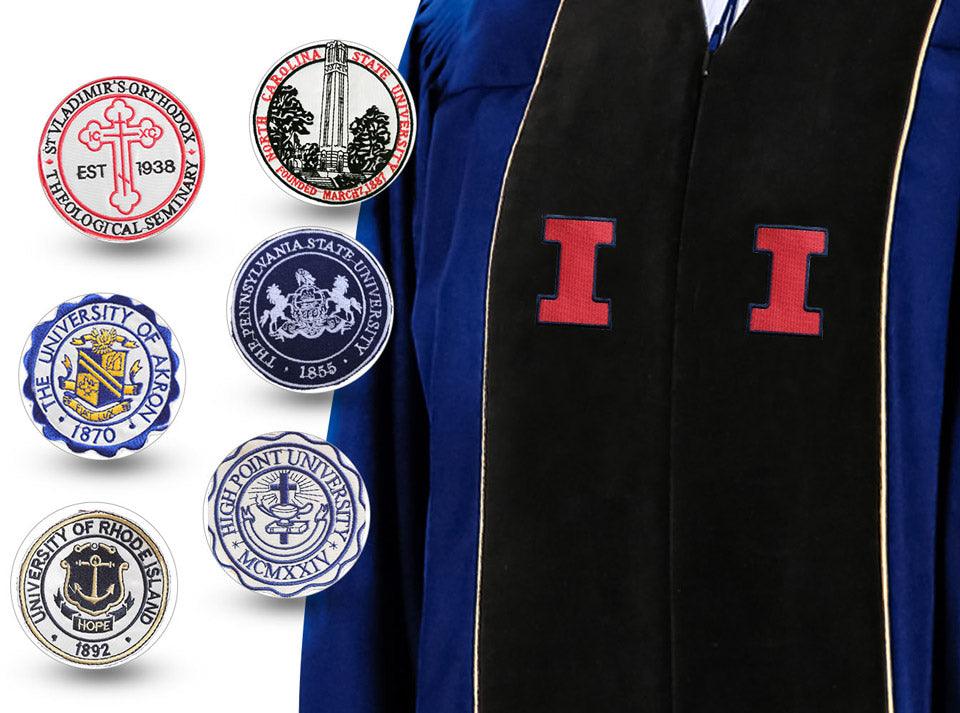 Custom Deluxe Split Velvet Doctoral Gown, Tam & Hood Package - Graduation Cap&Gown