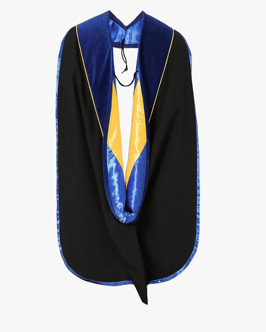 Deluxe PHD Doctoral Hood with Gold Piping - 10 Color Combinations Available - Graduation Cap&Gown