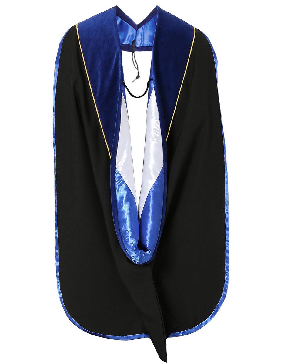 Deluxe PHD Doctoral Hood with Gold Piping - 10 Color Combinations Available - Graduation Cap&Gown