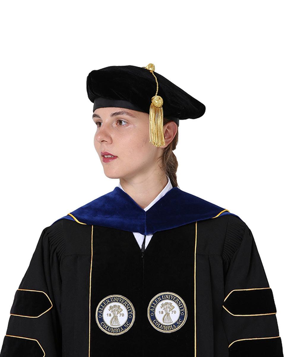 Deluxe PHD Doctoral Hood with Gold Piping - 10 Color Combinations Available - Graduation Cap&Gown