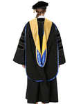 Deluxe PHD Doctoral Hood with Gold Piping - 10 Color Combinations Available - Graduation Cap&Gown