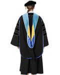 Deluxe PHD Doctoral Hood with Gold Piping - 10 Color Combinations Available - Graduation Cap&Gown