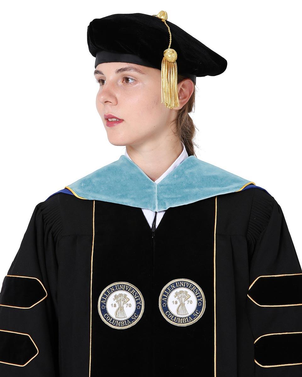 Deluxe PHD Doctoral Hood with Gold Piping - 10 Color Combinations Available - Graduation Cap&Gown