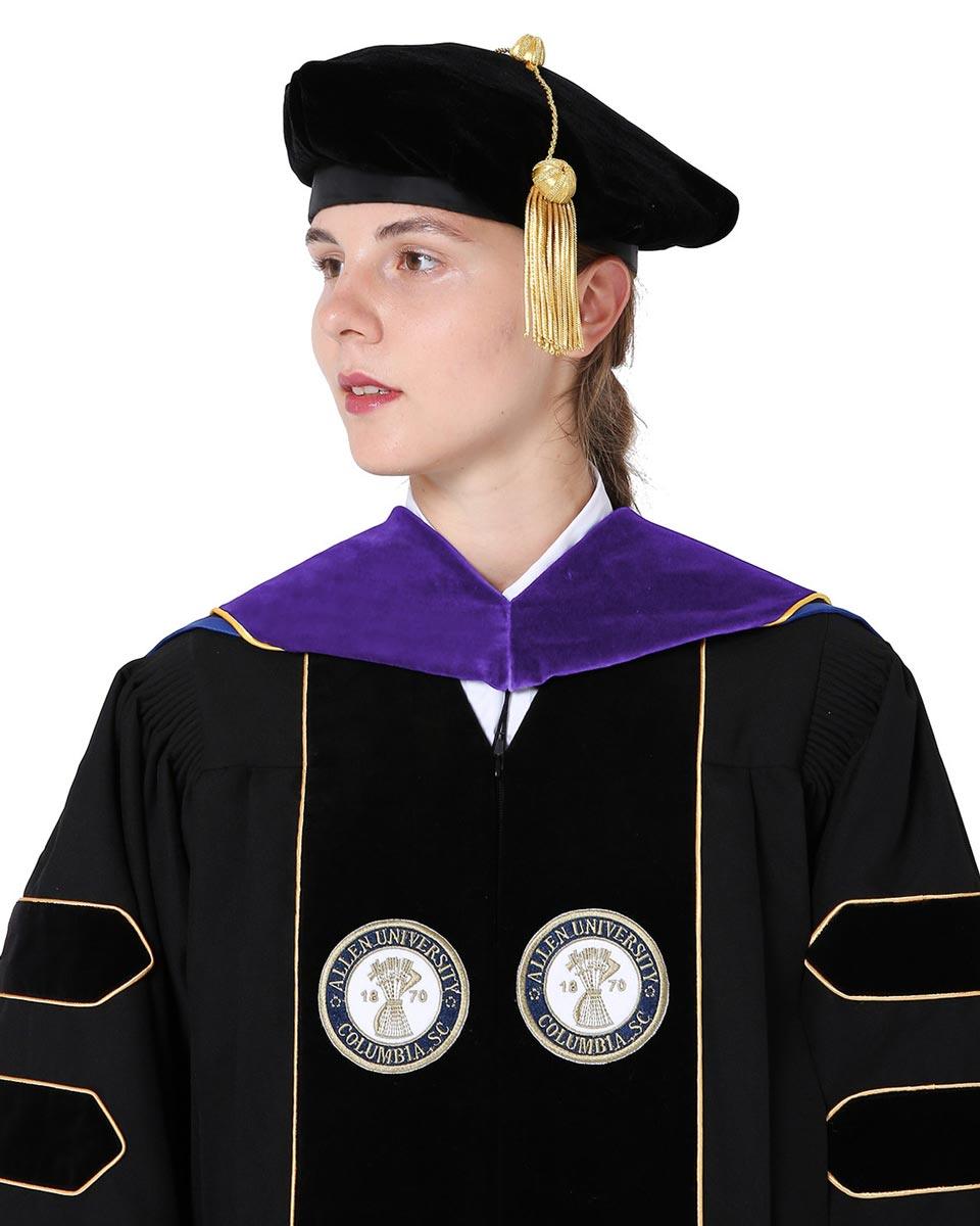 Deluxe PHD Doctoral Hood with Gold Piping - 10 Color Combinations Available - Graduation Cap&Gown