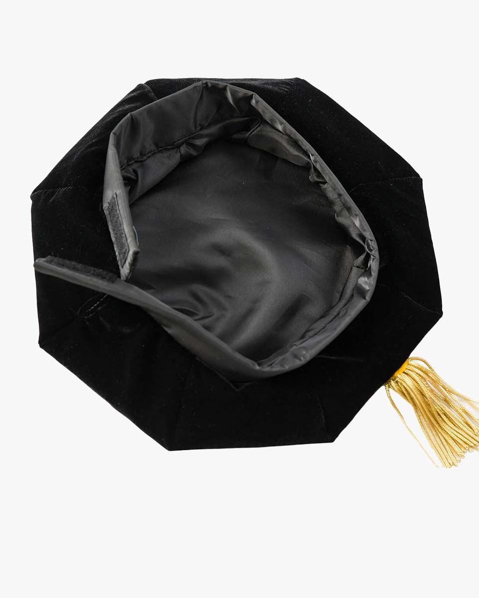 Black Deluxe Doctorate Tam – 4-6-8 Sided Available - Graduation Cap&Gown