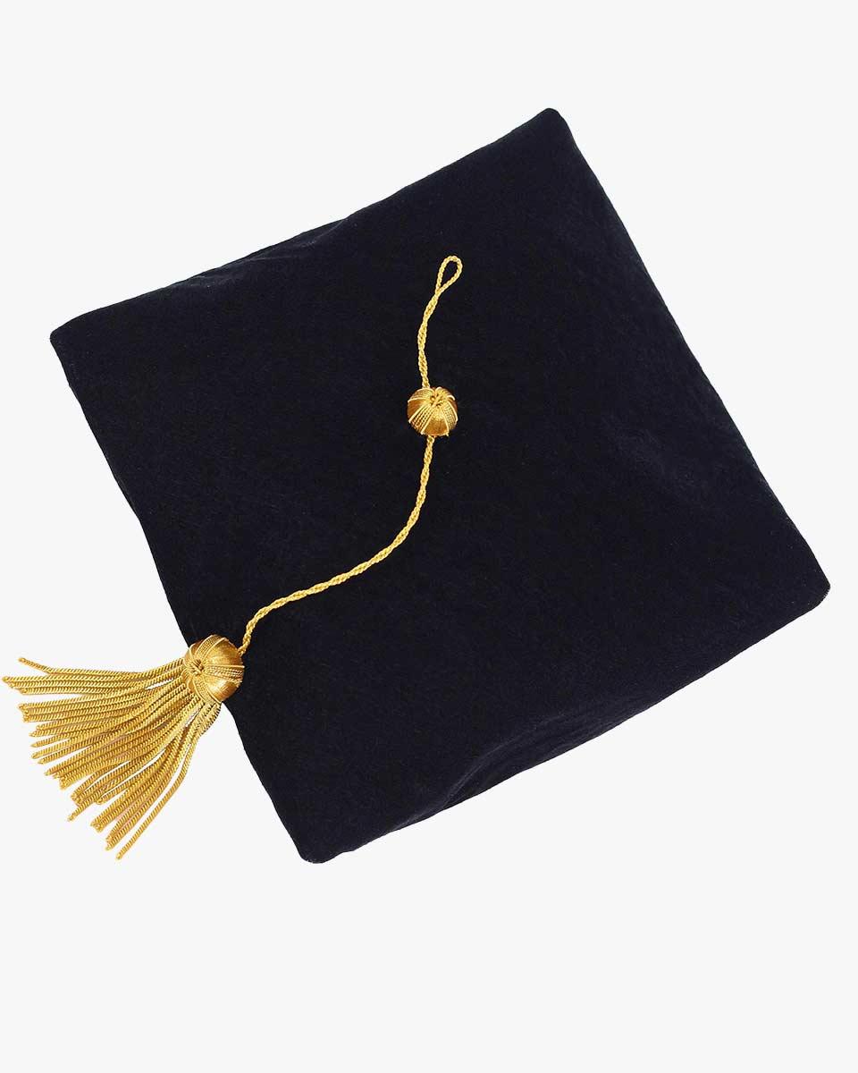 Black Deluxe Doctorate Tam – 4-6-8 Sided Available - Graduation Cap&Gown