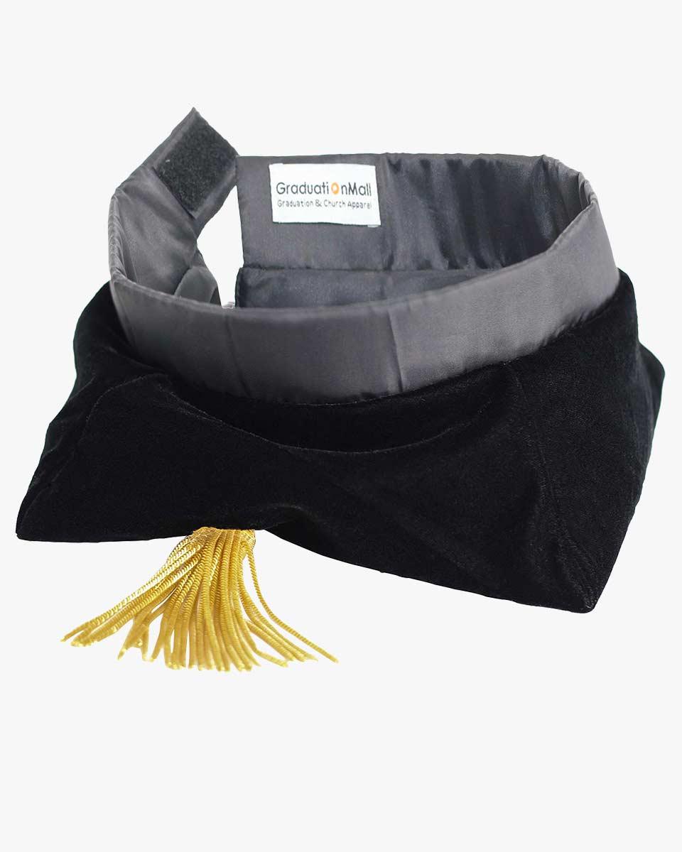 Black Deluxe Doctorate Tam – 4-6-8 Sided Available - Graduation Cap&Gown
