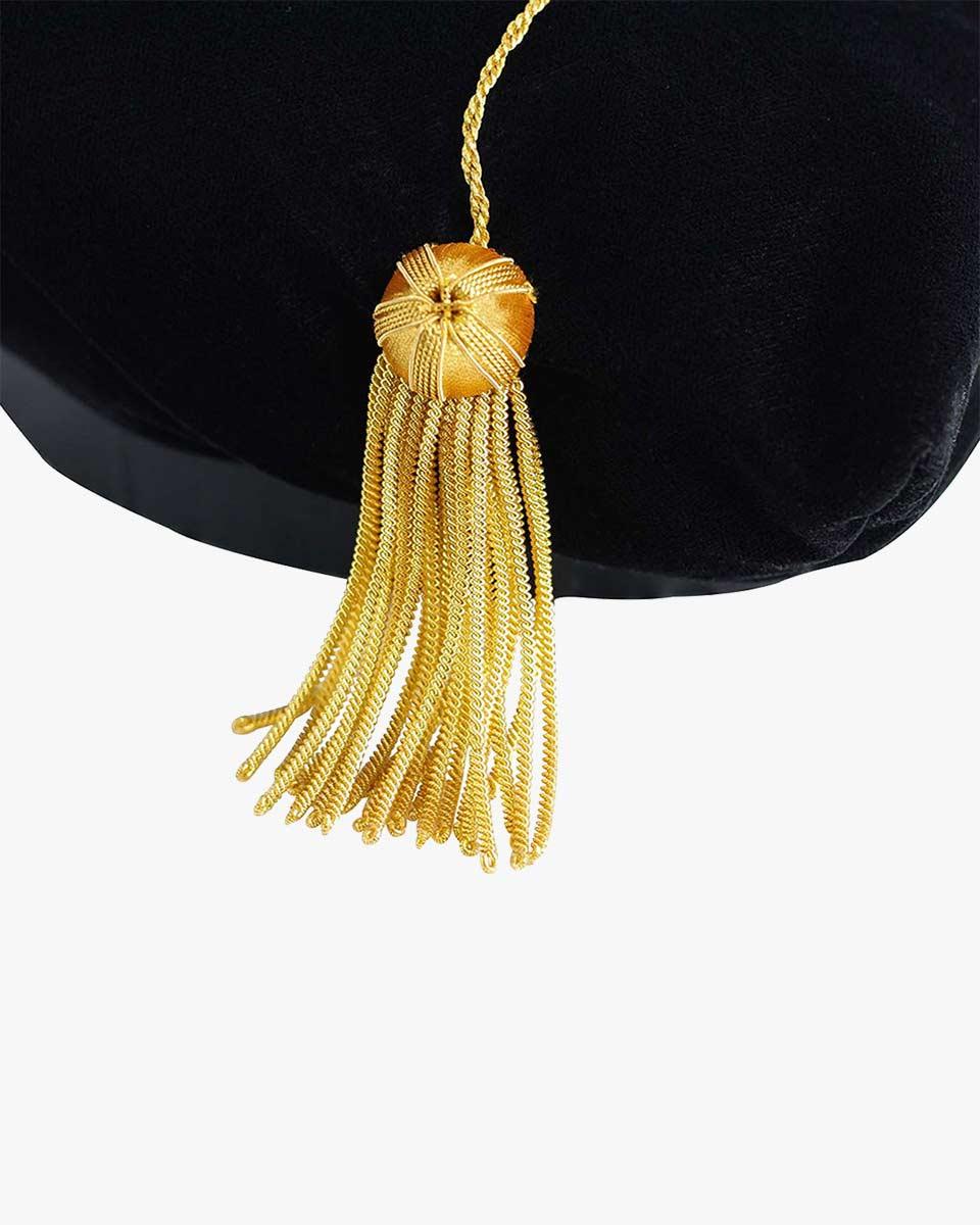 Black Deluxe Doctorate Tam – 4-6-8 Sided Available - Graduation Cap&Gown