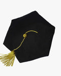 Black Deluxe Doctorate Tam – 4-6-8 Sided Available - Graduation Cap&Gown