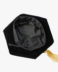 Black Deluxe Doctorate Tam – 4-6-8 Sided Available - Graduation Cap&Gown