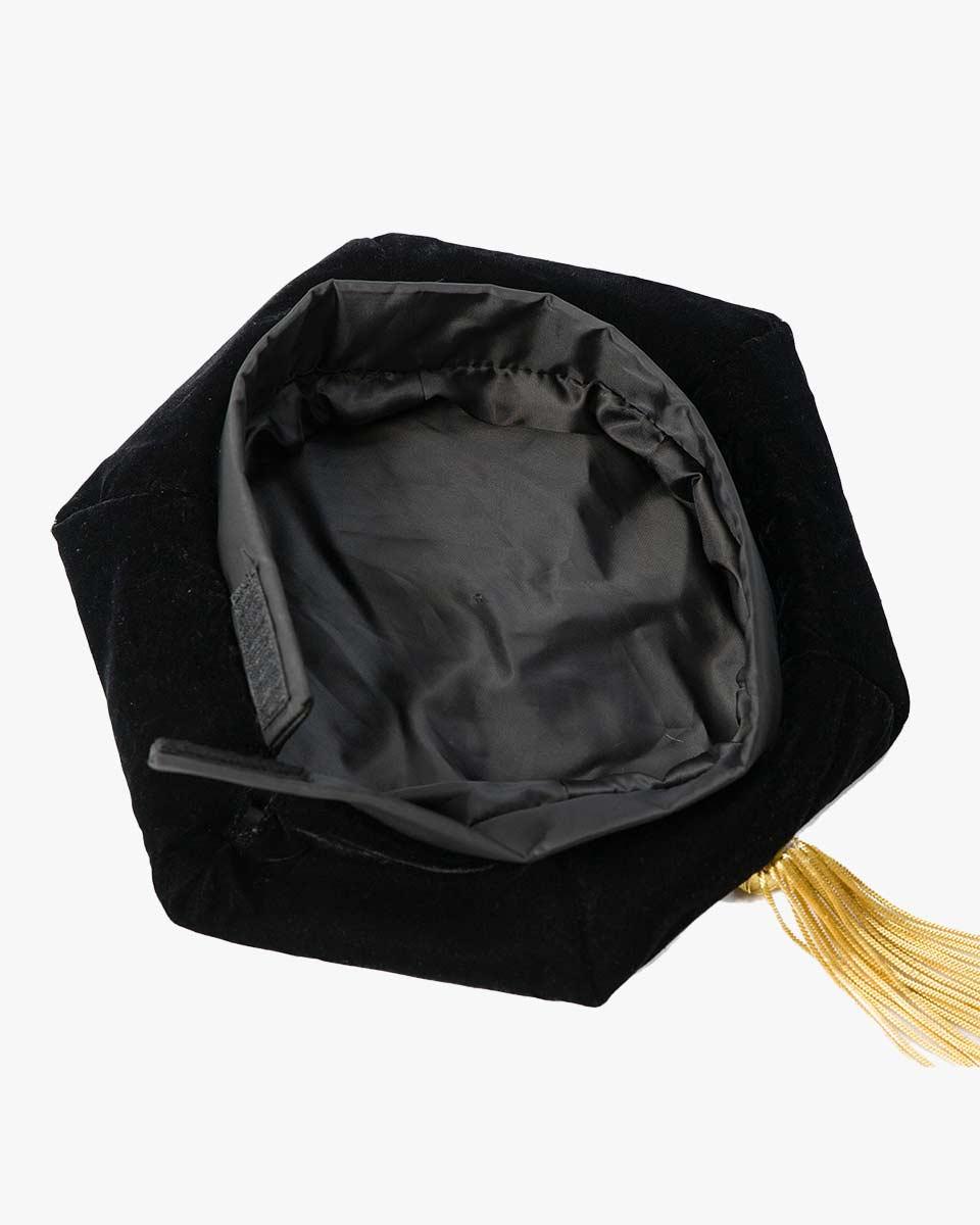 Black Deluxe Doctorate Tam – 4-6-8 Sided Available - Graduation Cap&Gown