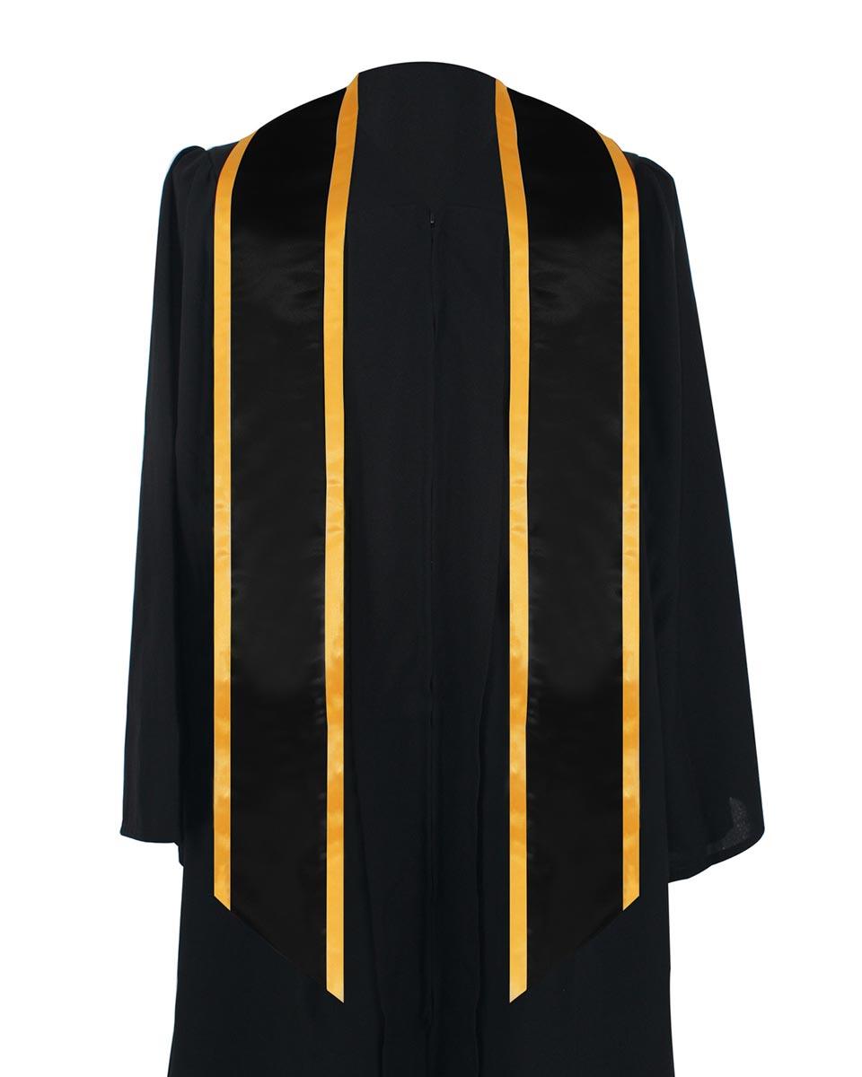 Graduation Stole Angled End With Trim - 11 Colors Available - Graduation Cap&Gown