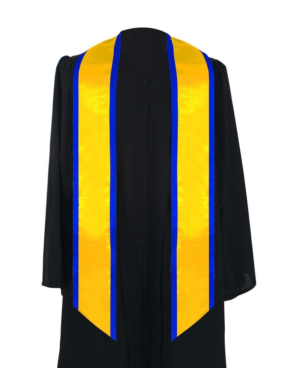 Graduation Stole Angled End With Trim - 11 Colors Available - Graduation Cap&Gown