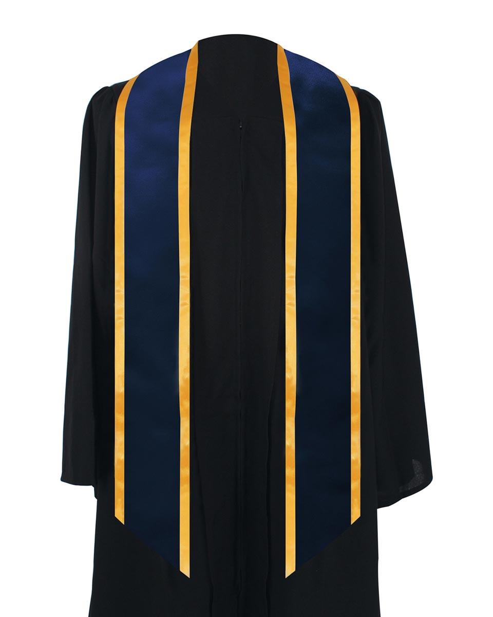 Graduation Stole Angled End With Trim - 11 Colors Available - Graduation Cap&Gown