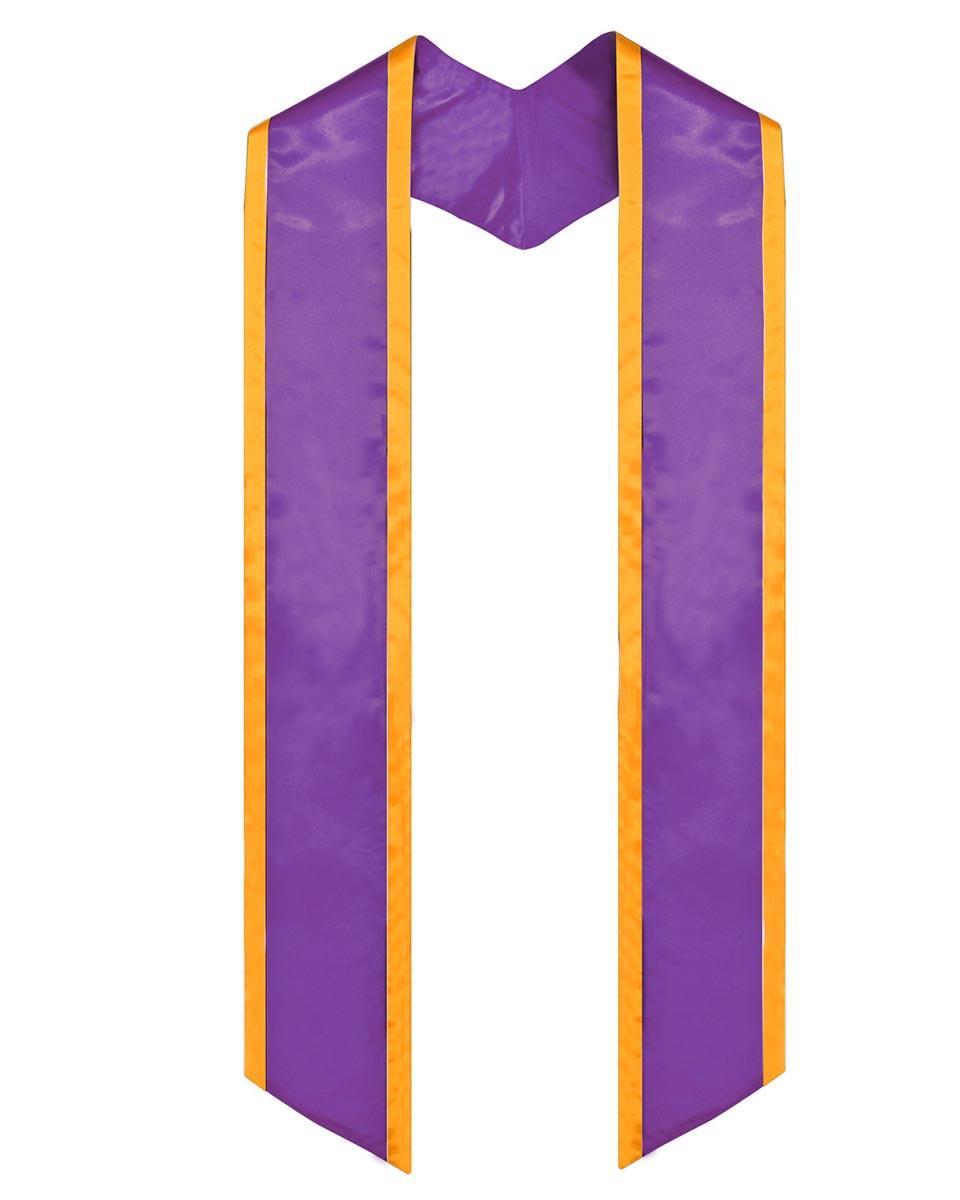 Graduation Stole Angled End With Trim - 11 Colors Available - Graduation Cap&Gown