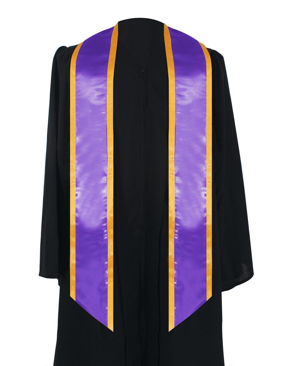 Graduation Stole Angled End With Trim - 11 Colors Available - Graduation Cap&Gown