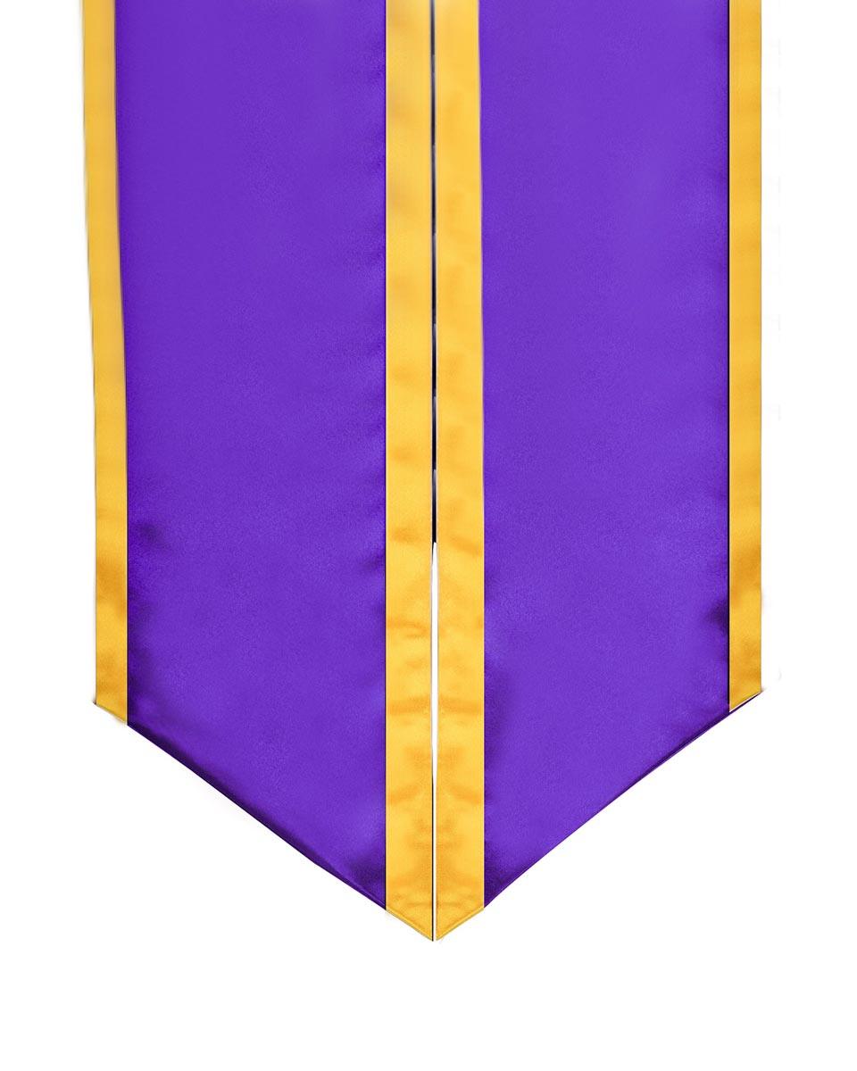 Graduation Stole Angled End With Trim - 11 Colors Available - Graduation Cap&Gown