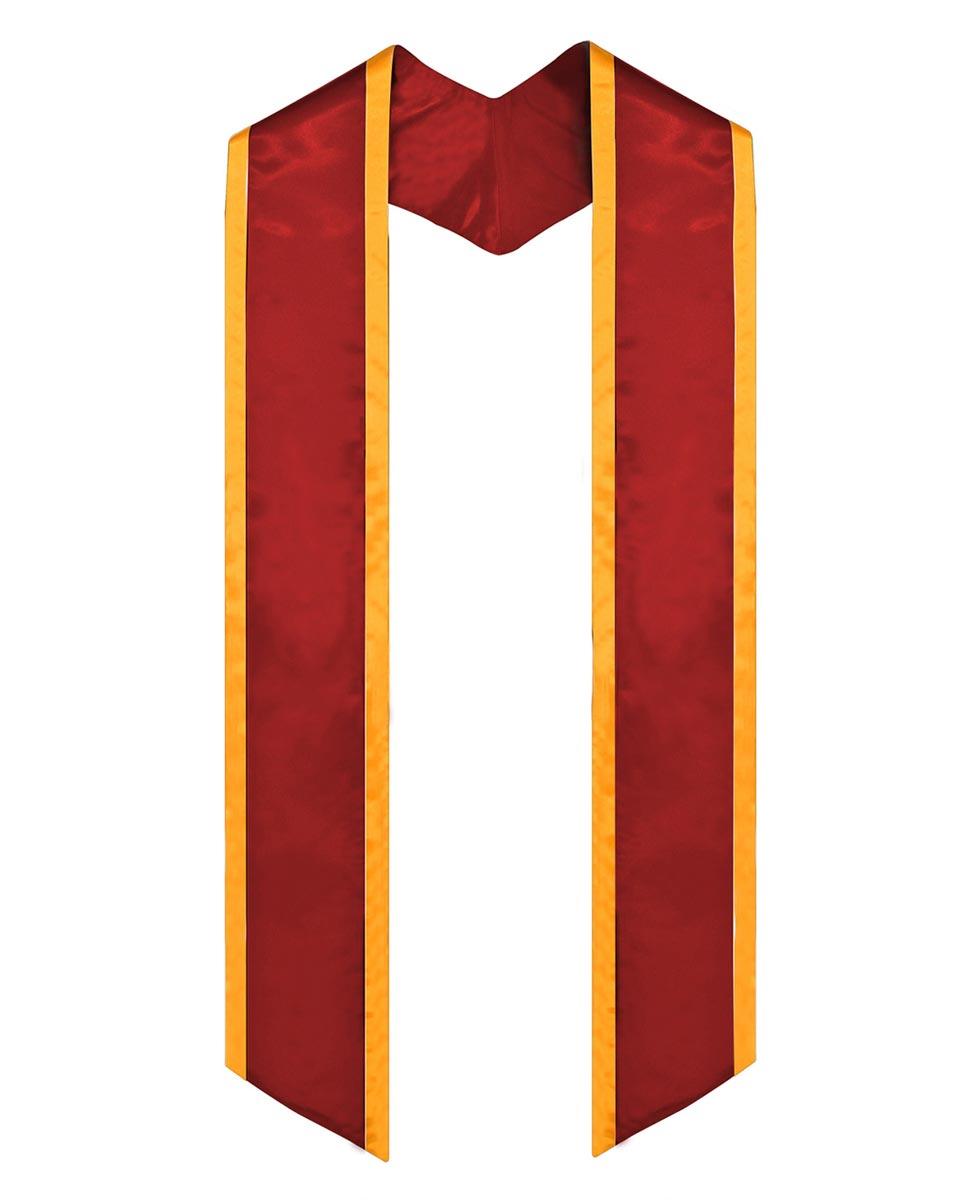 Graduation Stole Angled End With Trim - 11 Colors Available - Graduation Cap&Gown