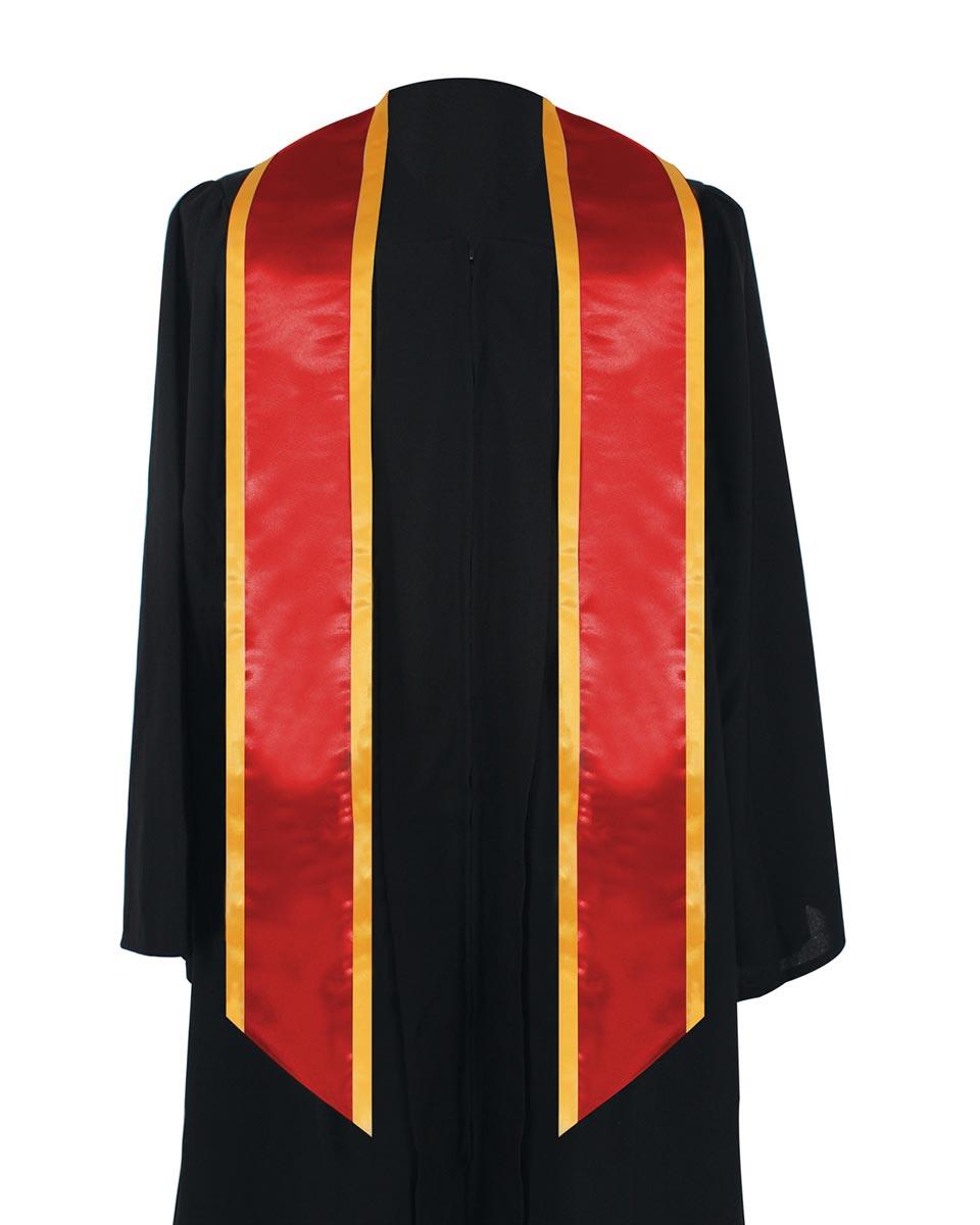 Graduation Stole Angled End With Trim - 11 Colors Available - Graduation Cap&Gown
