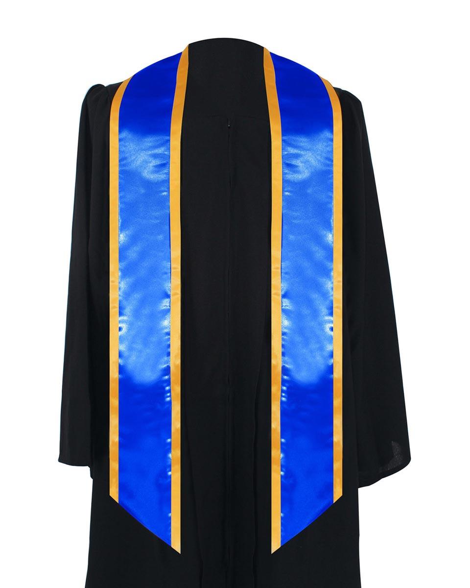 Graduation Stole Angled End With Trim - 11 Colors Available - Graduation Cap&Gown