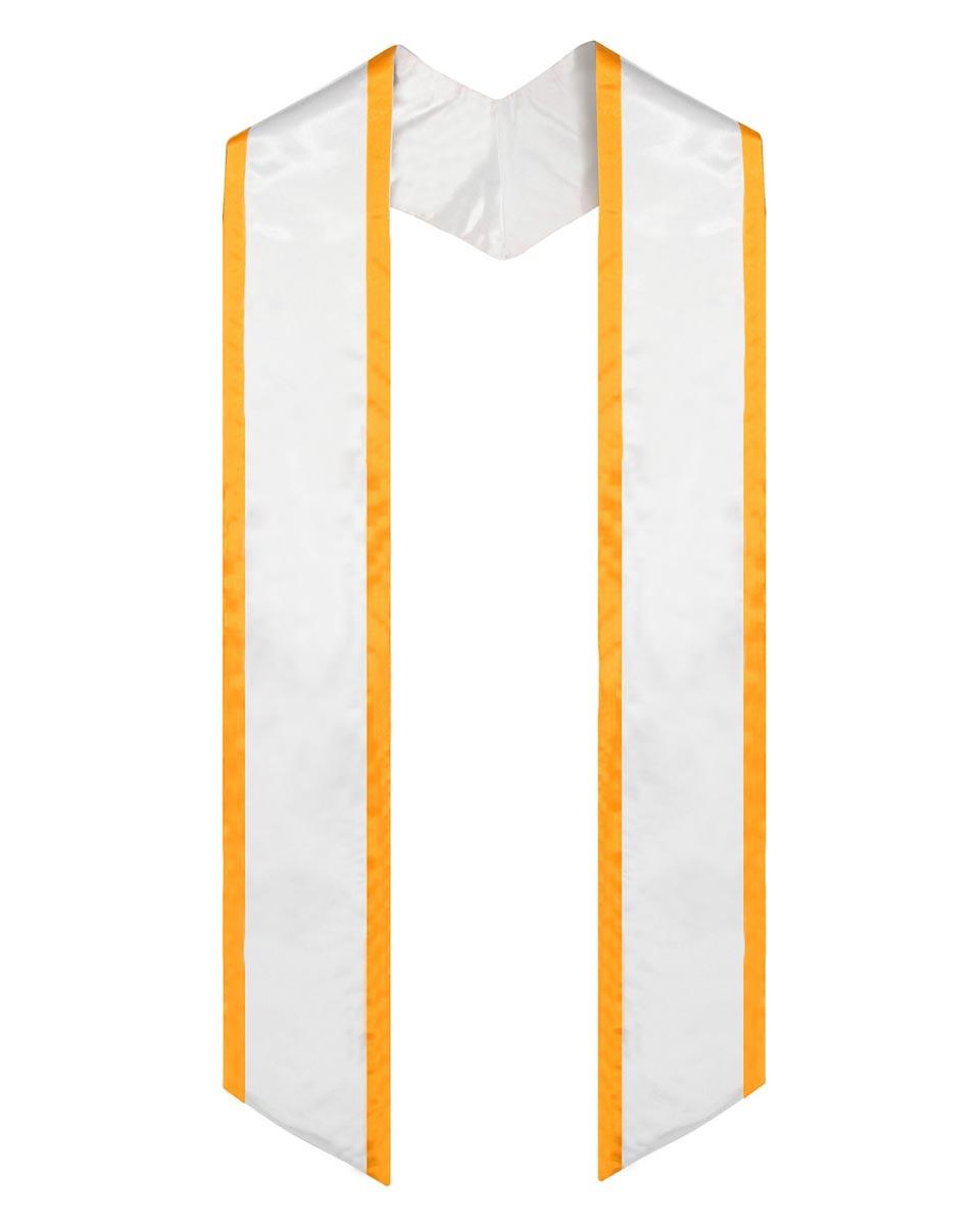 Graduation Stole Angled End With Trim - 11 Colors Available - Graduation Cap&Gown