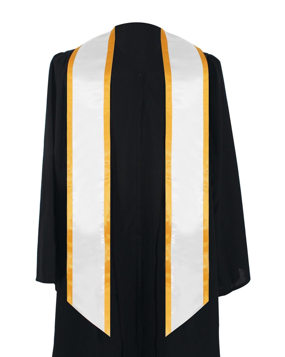 Graduation Stole Angled End With Trim - 11 Colors Available - Graduation Cap&Gown