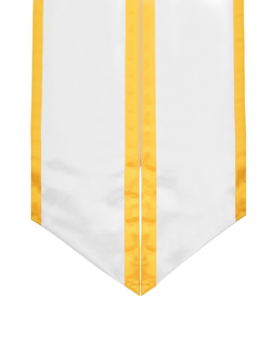 Graduation Stole Angled End With Trim - 11 Colors Available - Graduation Cap&Gown
