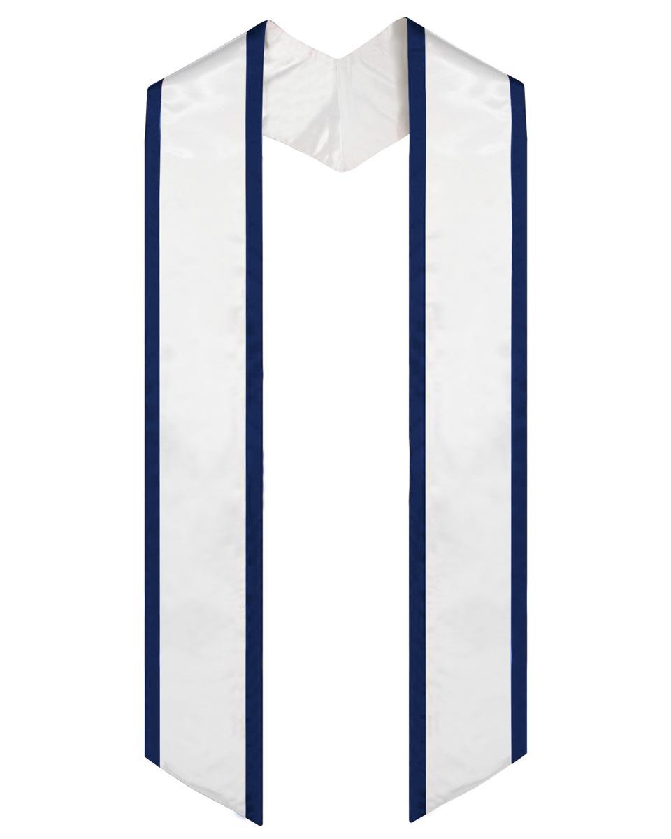 Graduation Stole Angled End With Trim - 11 Colors Available - Graduation Cap&Gown