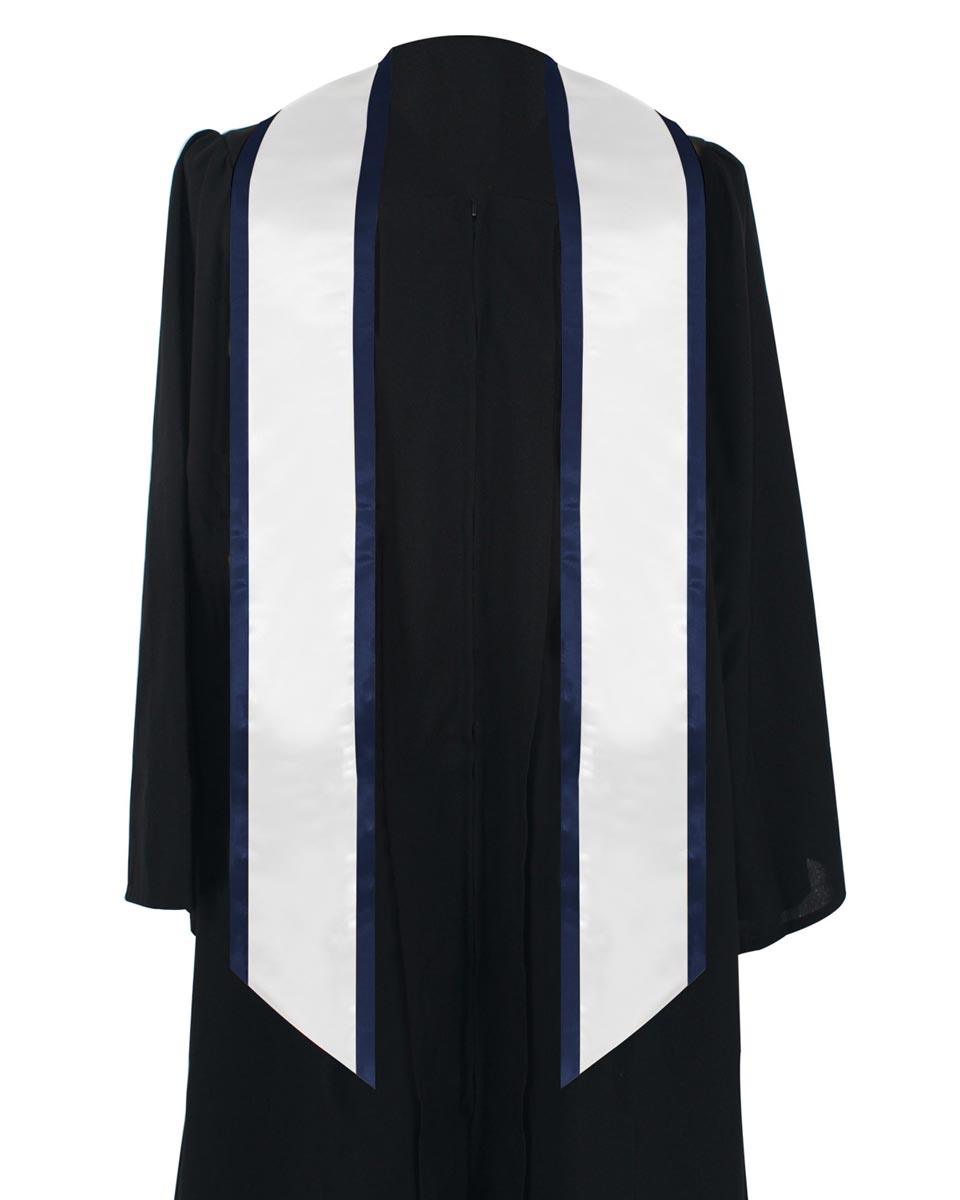 Graduation Stole Angled End With Trim - 11 Colors Available - Graduation Cap&Gown