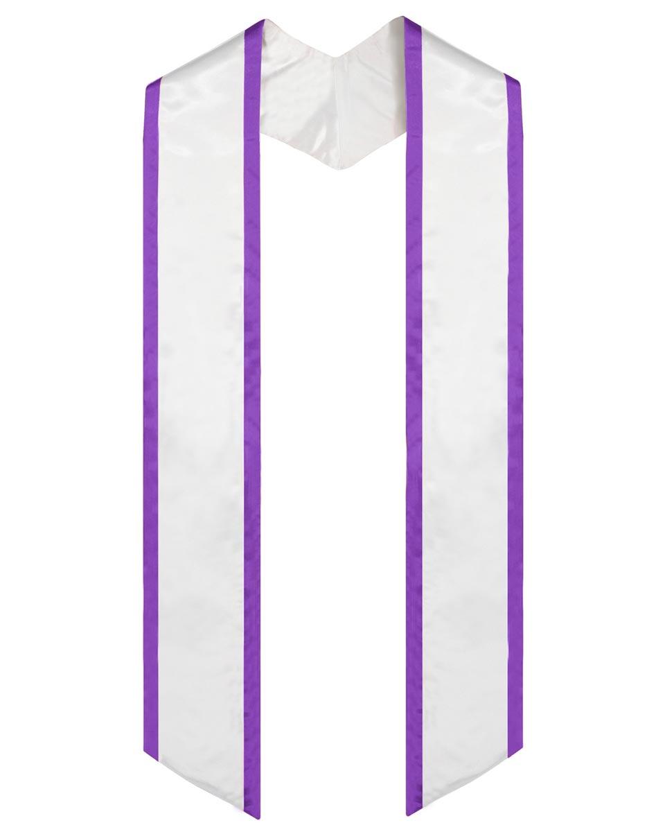Graduation Stole Angled End With Trim - 11 Colors Available - Graduation Cap&Gown