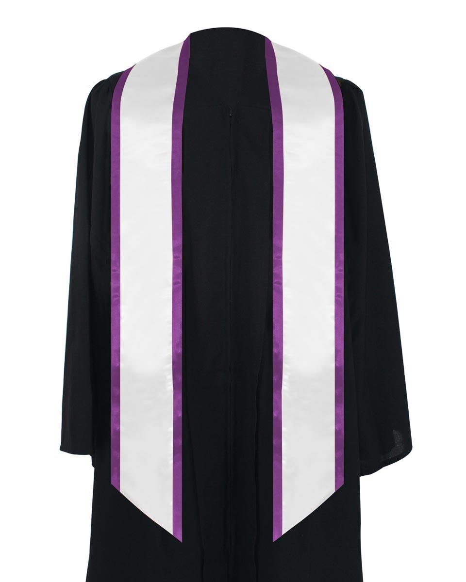 Graduation Stole Angled End With Trim - 11 Colors Available - Graduation Cap&Gown
