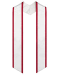 Graduation Stole Angled End With Trim - 11 Colors Available - Graduation Cap&Gown