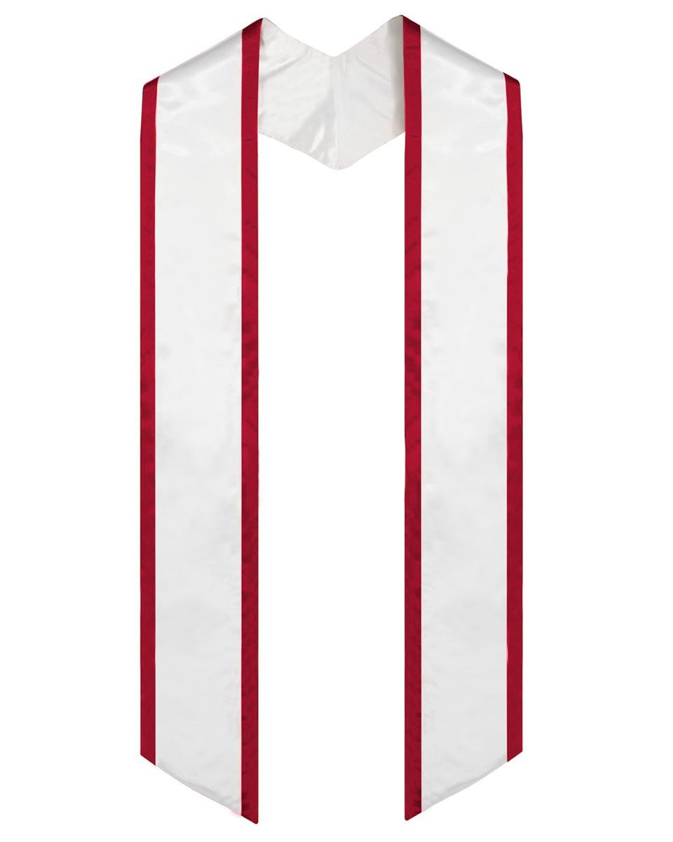 Graduation Stole Angled End With Trim - 11 Colors Available - Graduation Cap&Gown