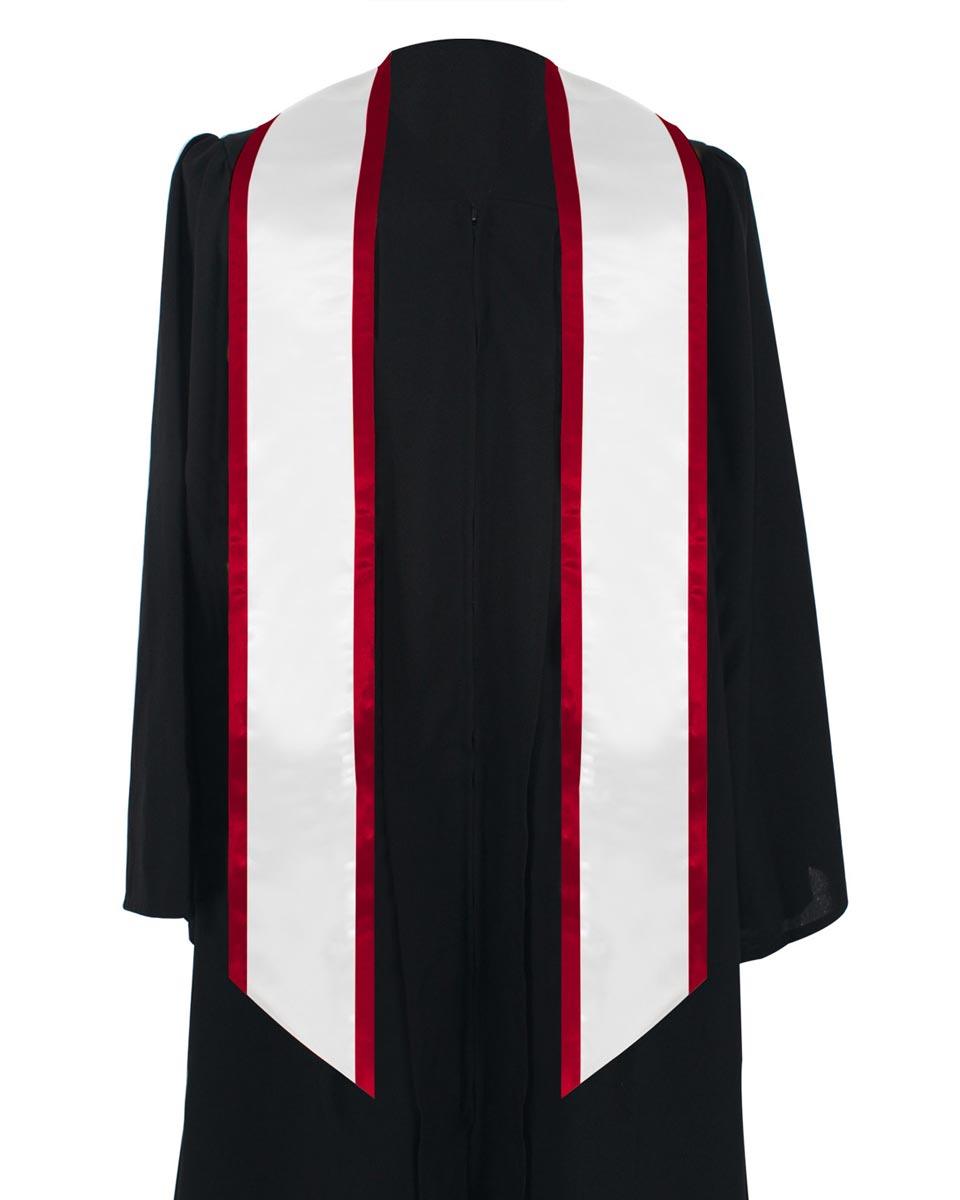 Graduation Stole Angled End With Trim - 11 Colors Available - Graduation Cap&Gown