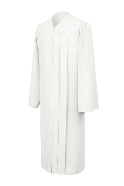 Matte White High School Gown - Graduation Cap&Gown