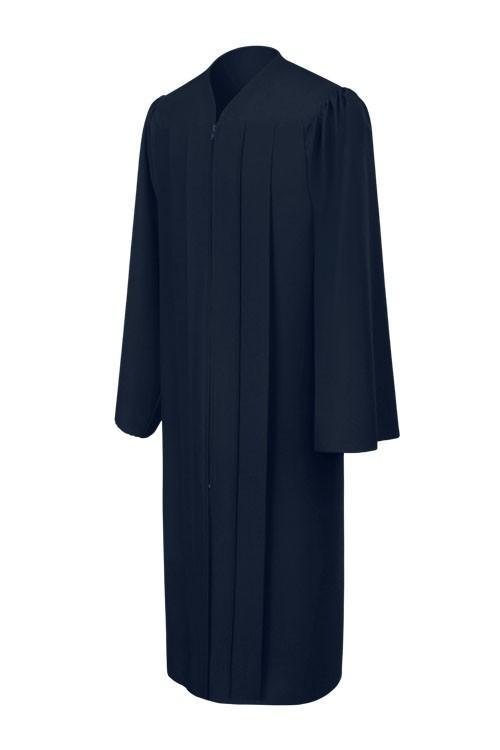 Matte Navy Blue High School Gown - Graduation Cap&Gown