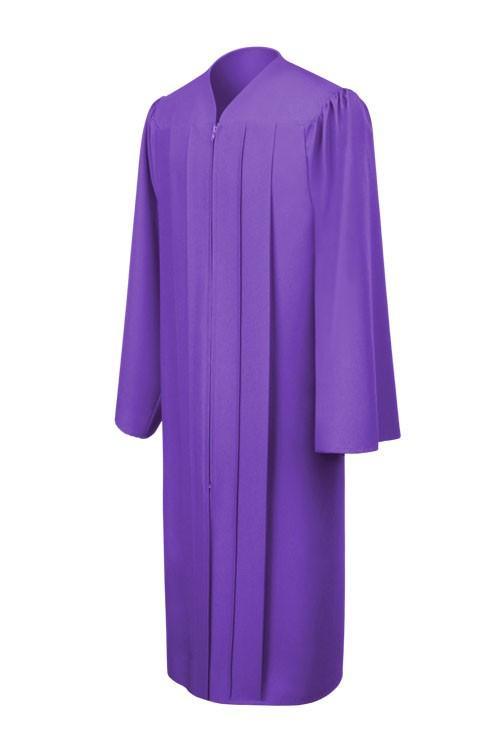 Matte Purple High School Gown - Graduation Cap&Gown