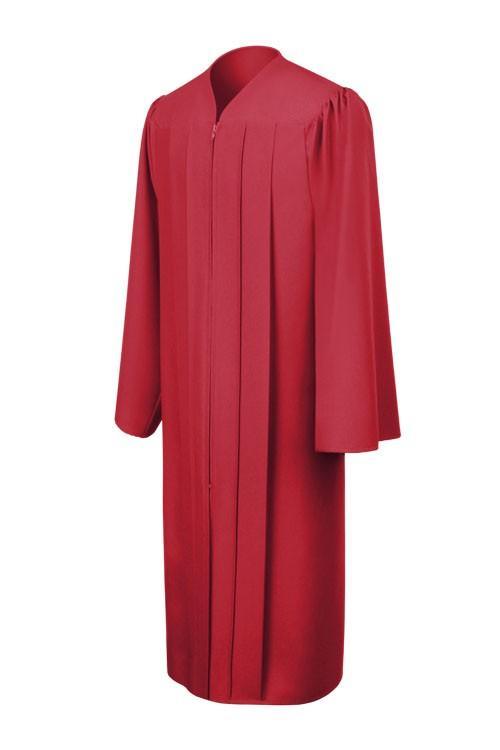 Matte Red High School Gown - Graduation Cap&Gown