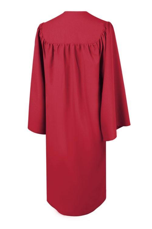 Matte Red High School Gown - Graduation Cap&Gown