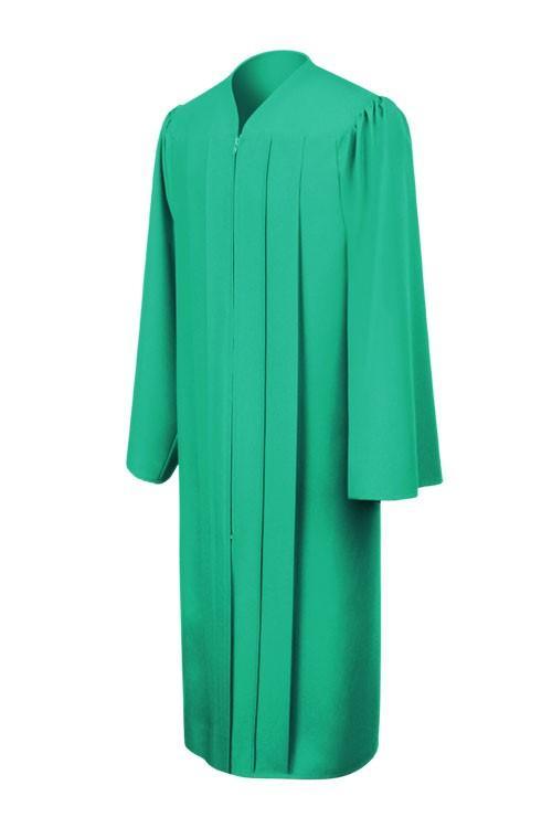 Matte Emerald Green High School Gown - Graduation Cap&Gown