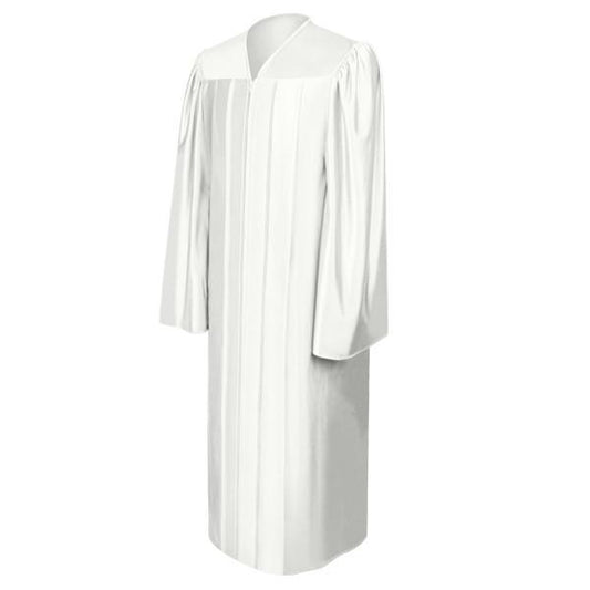 Shiny White High School Gown - Graduation Cap&Gown