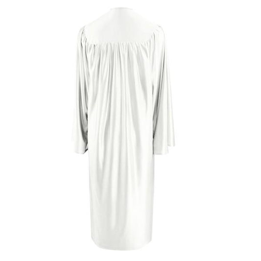 Shiny White Elementary Gown - Graduation Cap&Gown