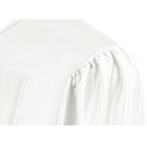 Shiny White Bachelors Academic Gown - Graduation Cap&Gown