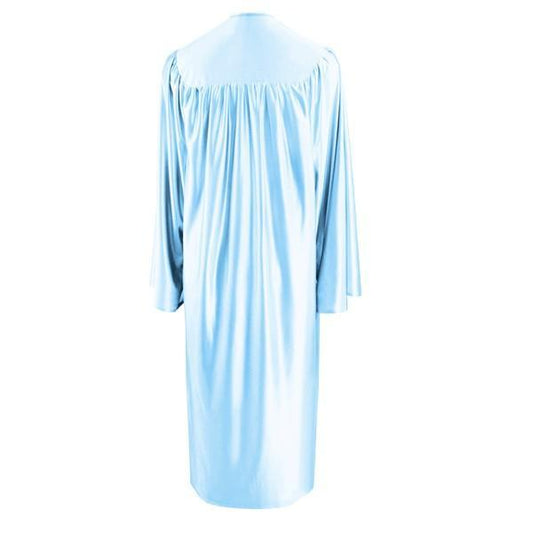 Shiny Light Blue High School Gown - Graduation Cap&Gown