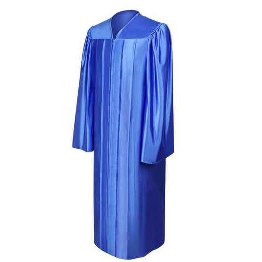 Shiny Royal Blue High School Gown - Graduation Cap&Gown
