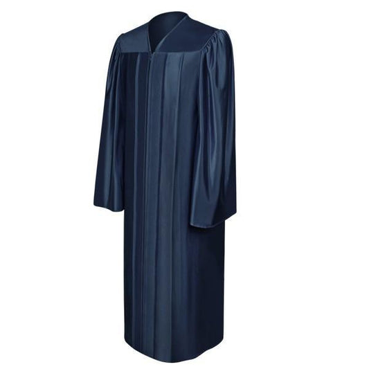 Shiny Navy Blue Elementary Gown - Graduation Cap&Gown