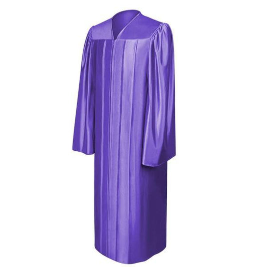 Shiny Purple High School Gown - Graduation Cap&Gown