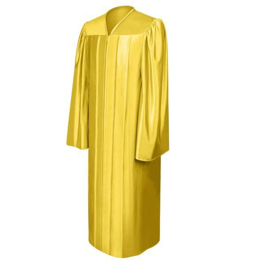Shiny Gold High School Gown - Graduation Cap&Gown